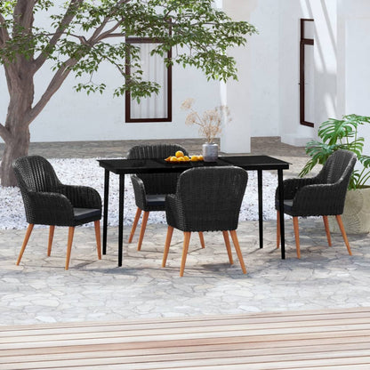 Garden Dining Set Black