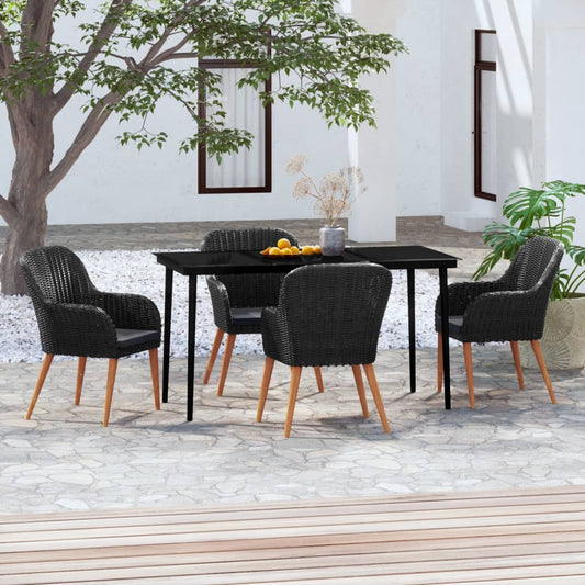 Garden Dining Set Black