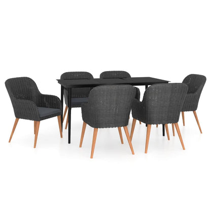 Garden Dining Set Black