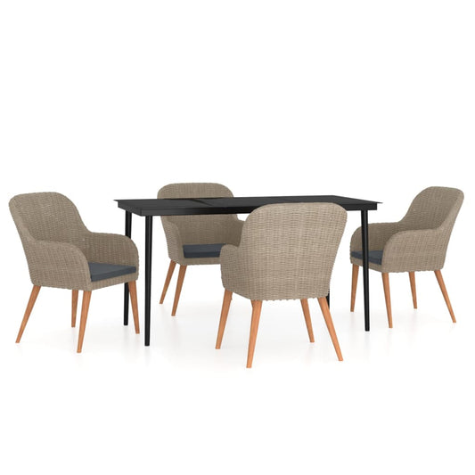 Garden Dining Set Brown