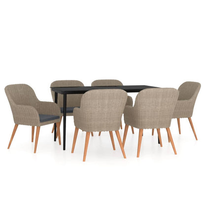 Garden Dining Set Brown and Black