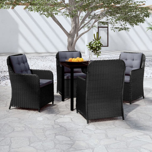 Garden Dining Set Black