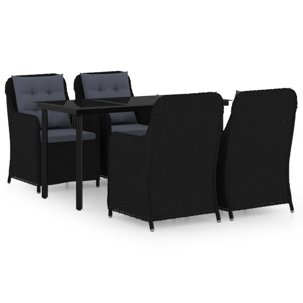 Garden Dining Set Black, Dark Grey