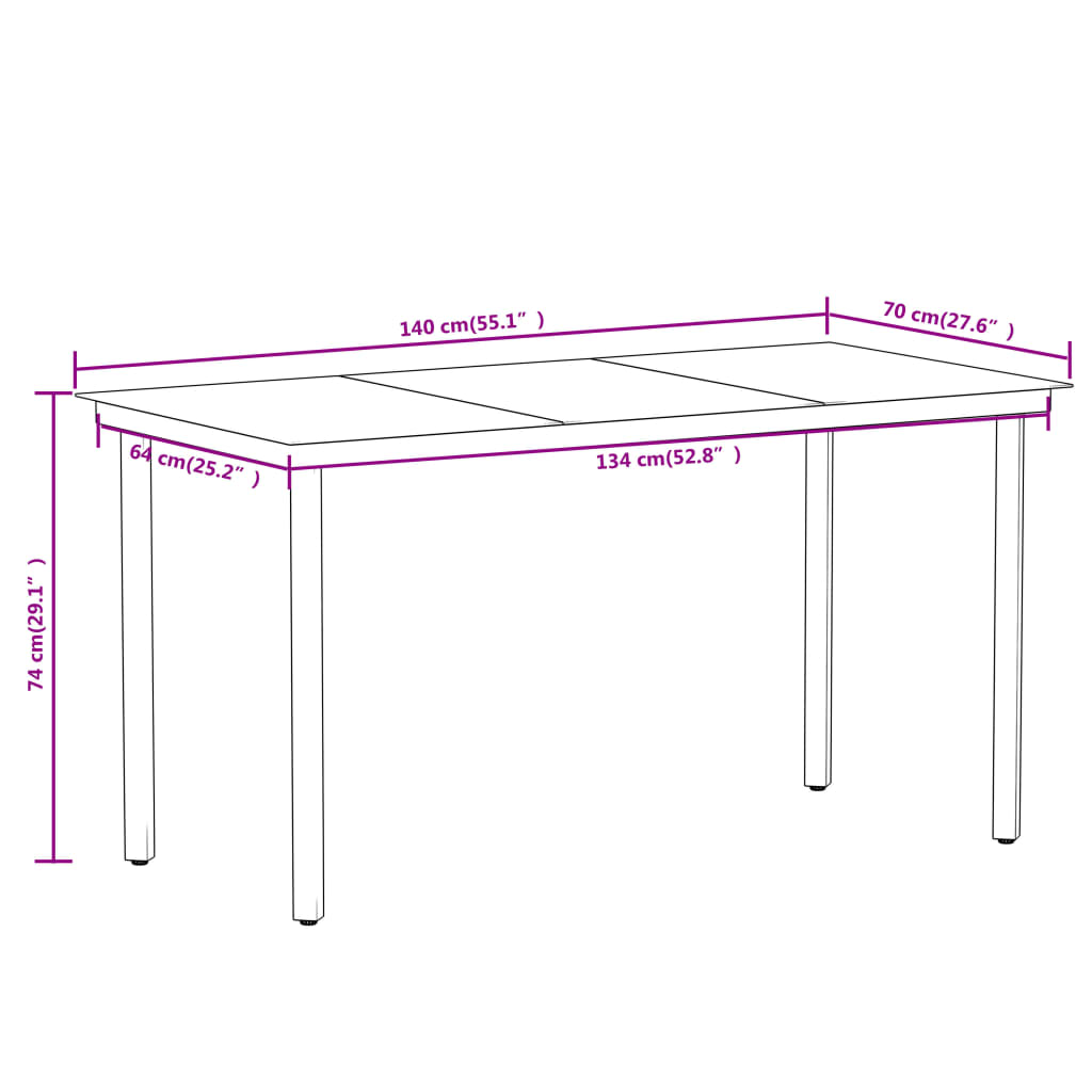 Garden Dining Set Black, Dark Grey