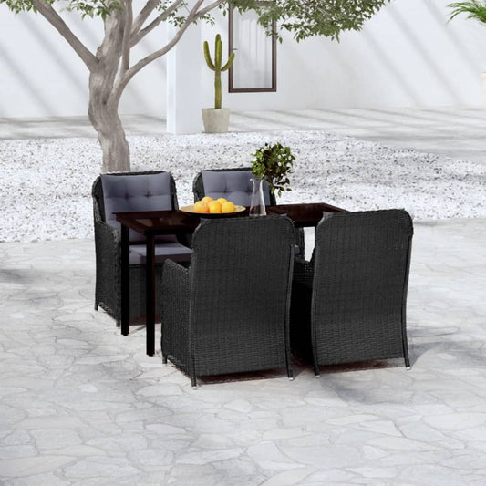 Garden Dining Set Black, Dark Grey
