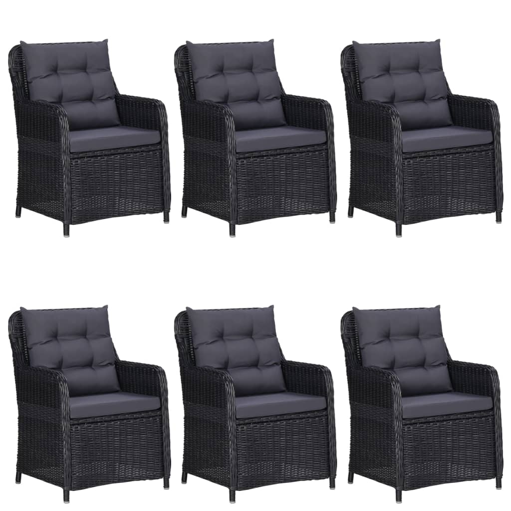 Garden Dining Set Black, Dark Grey