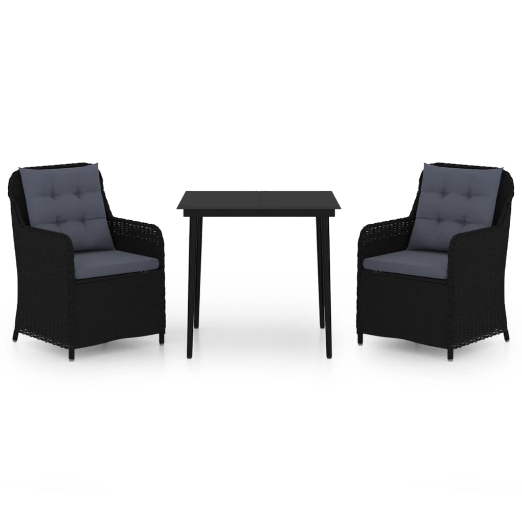 Garden Dining Set Black