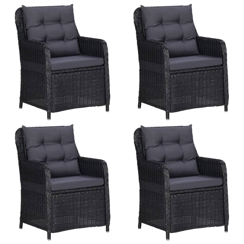 Garden Dining Set Black Powder-coated steel 5 Piece Set