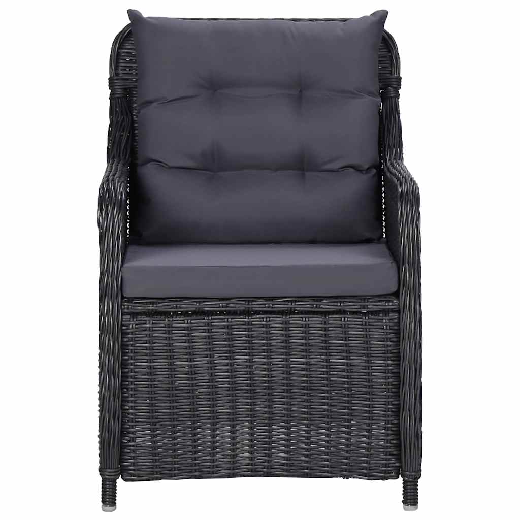 Garden Dining Set Black Powder-coated steel 5 Piece Set