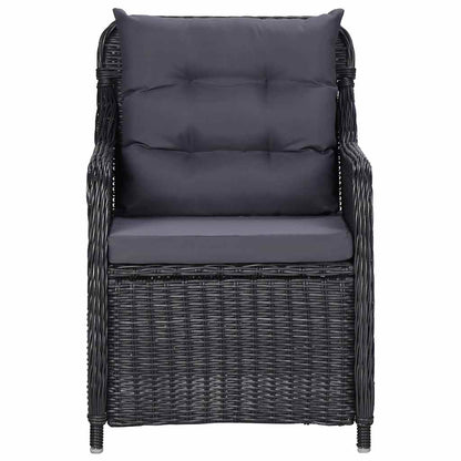 Garden Dining Set Black Powder-coated steel 5 Piece Set