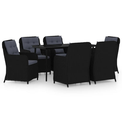 Garden Dining Set Black, Dark Grey