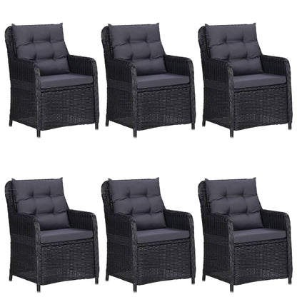 Garden Dining Set Black, Dark Grey