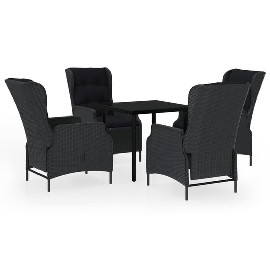 Garden Dining Set Dark Grey, Black