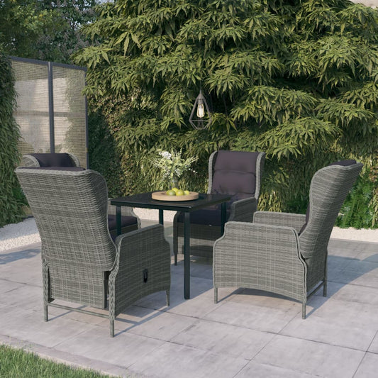Garden Dining Set Light Grey, Black