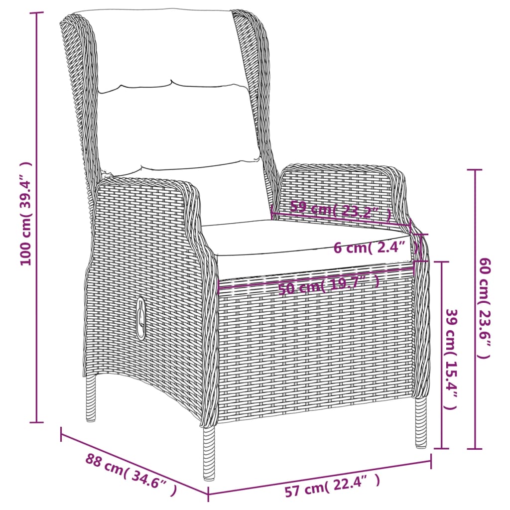 Garden Dining Set Light Grey