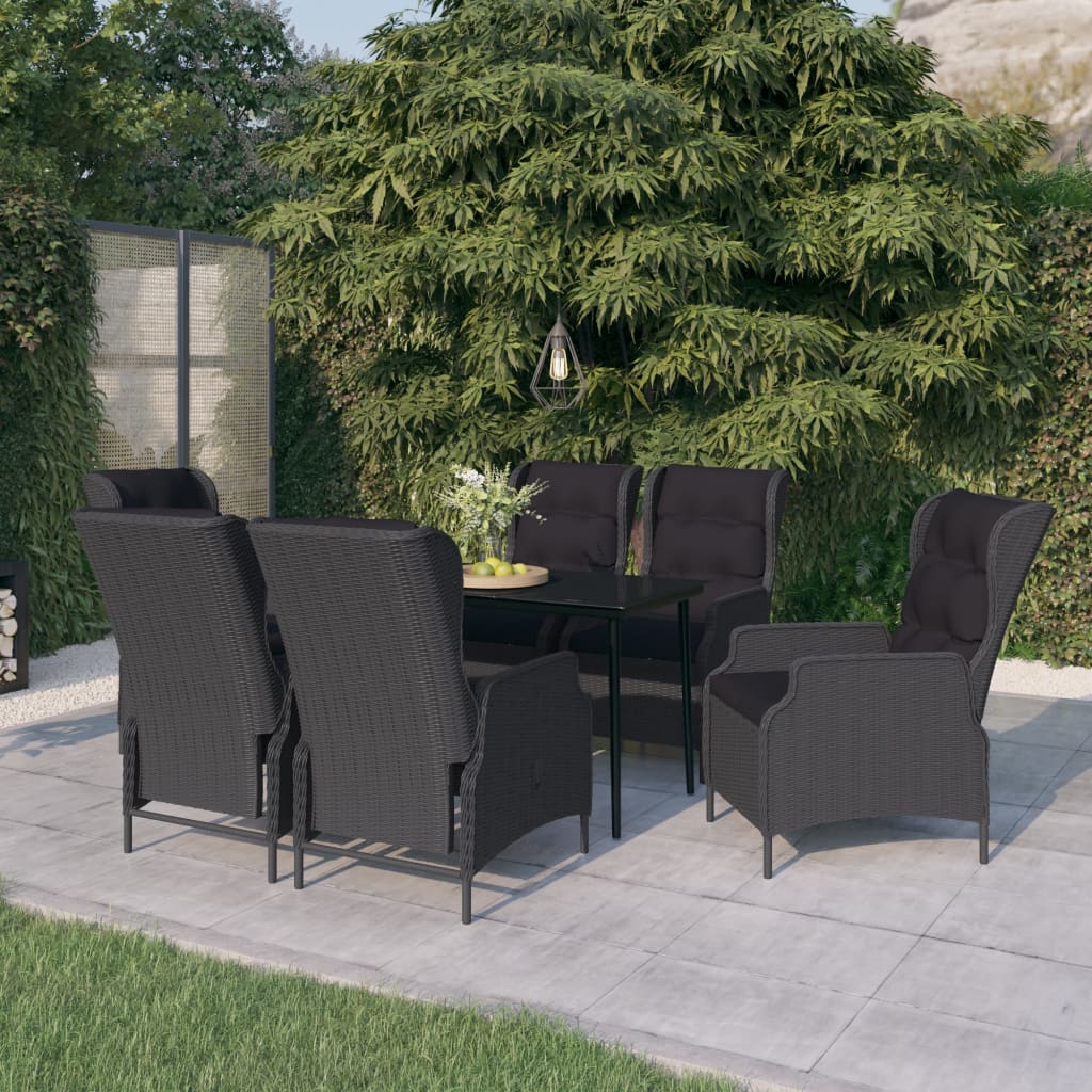 Garden Dining Set Dark Grey, Black