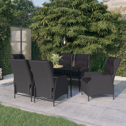 Garden Dining Set Dark Grey, Black