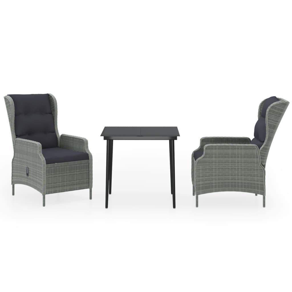 Garden Dining Set Light Grey Powder-coated steel