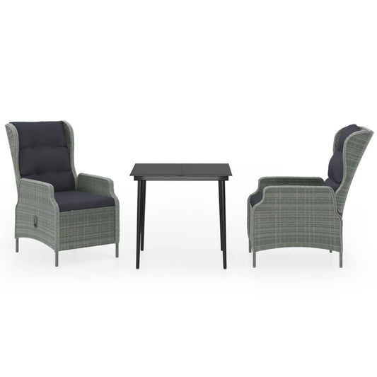 Garden Dining Set Light Grey Powder-coated steel