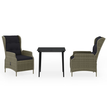 Garden Dining Set Brown, Black