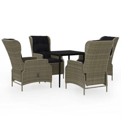 Garden Dining Set Brown, Black