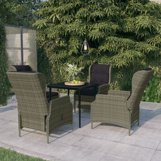 Garden Dining Set Brown, Black