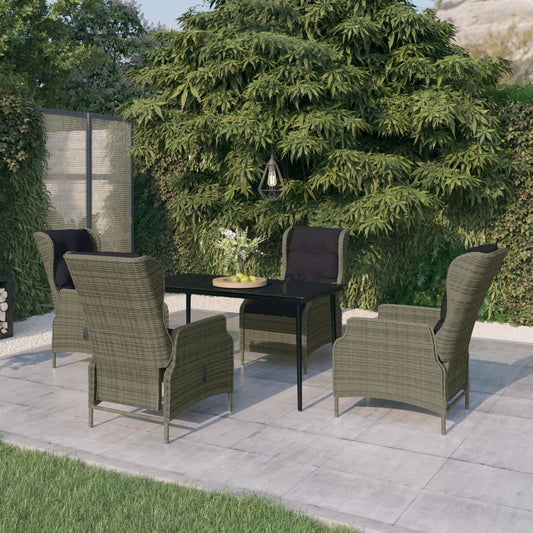Garden Dining Set Brown PE Rattan Medium Garden Dining Set