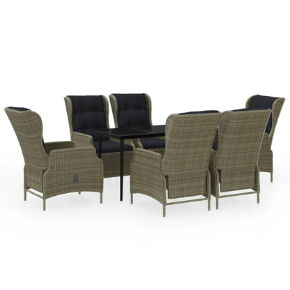 Garden Dining Set Brown, Black