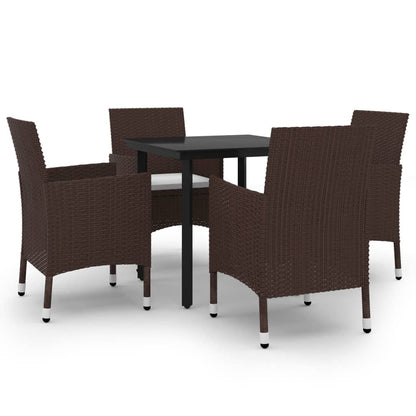 Garden Dining Set Brown PE rattan Medium Durable