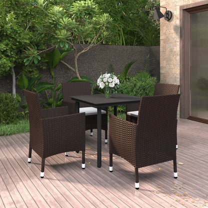Garden Dining Set Brown PE rattan Medium Durable