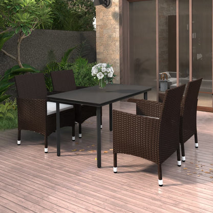 Garden Dining Set Brown, Cream white, Black