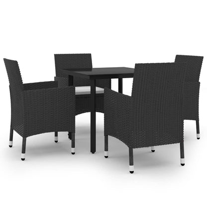 Garden Dining Set Black, Cream White