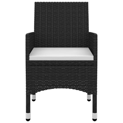 Garden Dining Set Black PE rattan Medium Durable