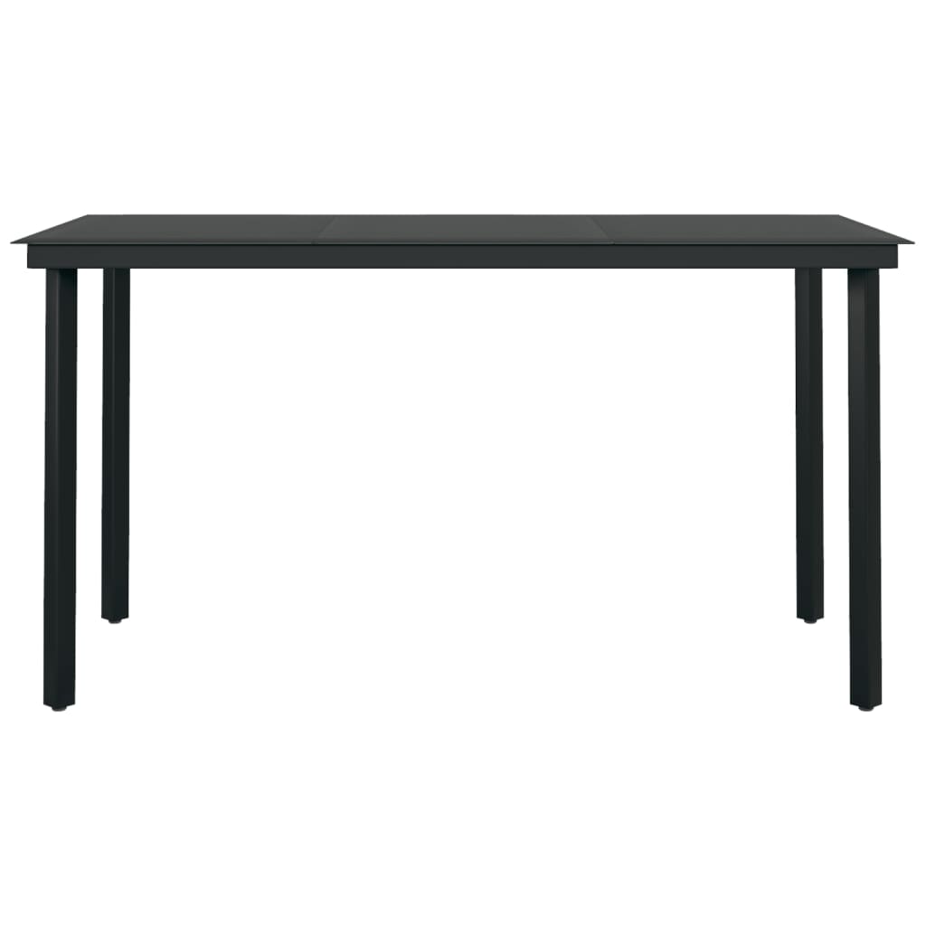 Garden Dining Set Black PE rattan Medium Durable
