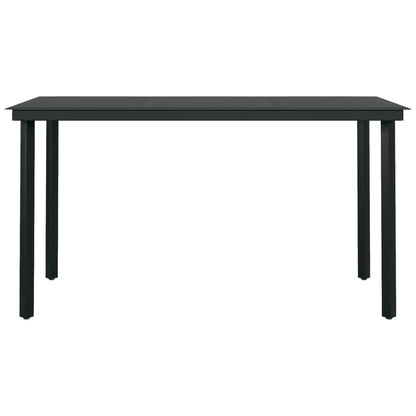 Garden Dining Set Black PE rattan Medium Durable