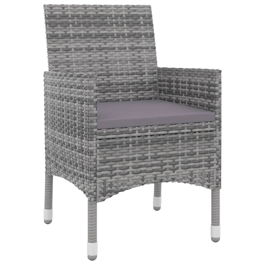 Garden Dining Set Grey PE rattan 5 Piece Durable