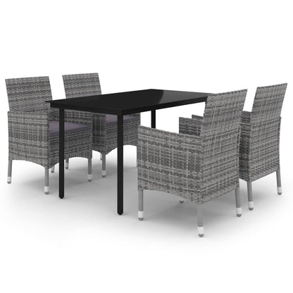 Garden Dining Set Grey, Dark Grey, Black