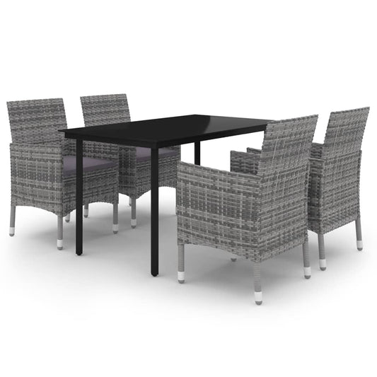 Garden Dining Set Grey, Dark Grey, Black