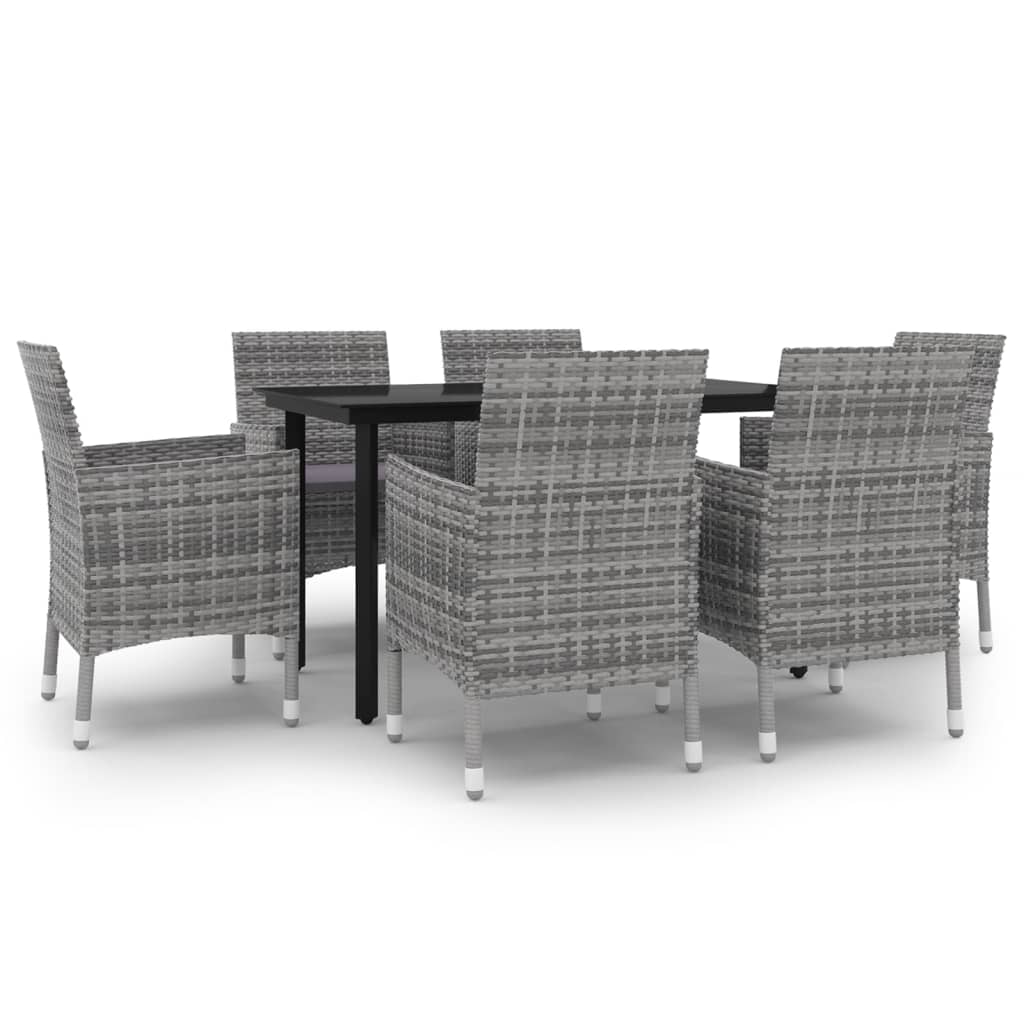 Garden Dining Set Grey, Dark Grey, Black