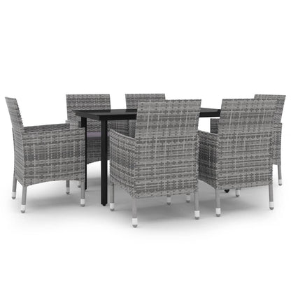 Garden Dining Set Grey, Dark Grey, Black