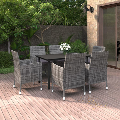 Garden Dining Set Grey, Dark Grey, Black