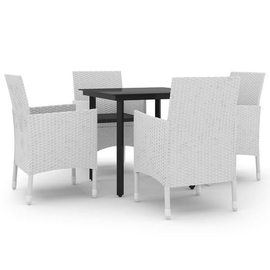 Garden Dining Set White PE rattan Medium Durable