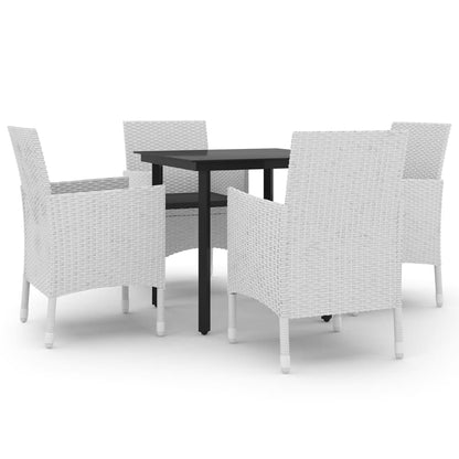 Garden Dining Set White PE rattan Medium Durable