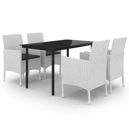 Garden Dining Set White PE rattan Medium Durable
