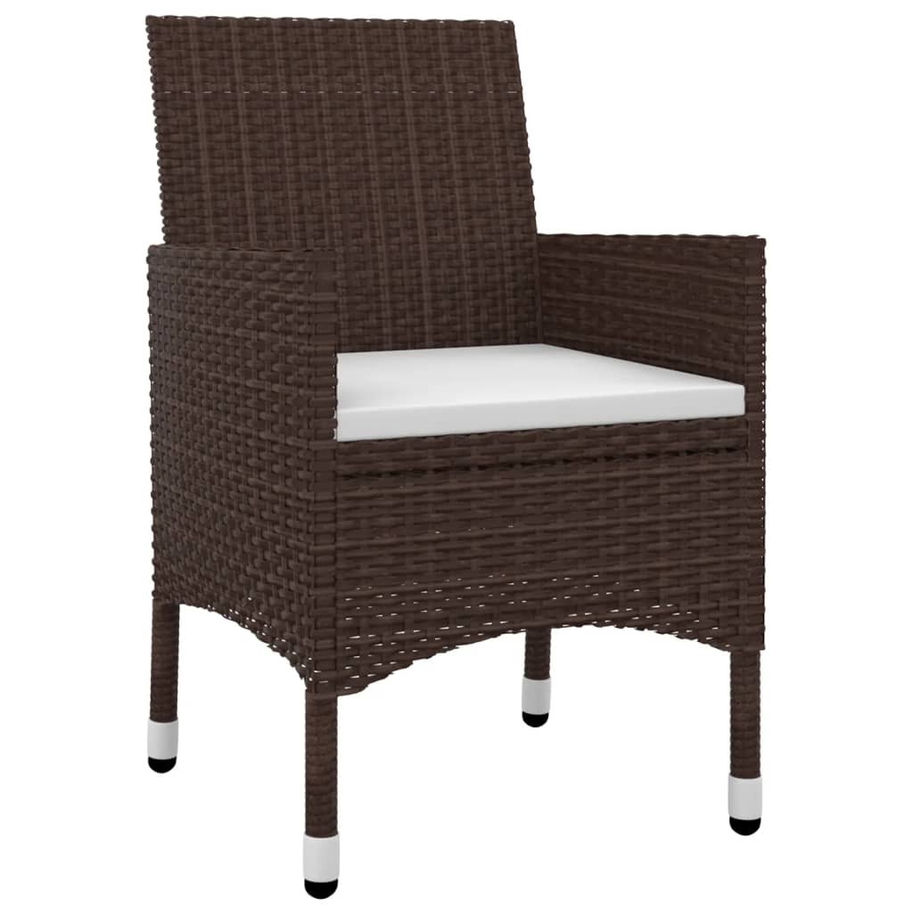 Garden Dining Set Brown PE Rattan Medium Seats Many