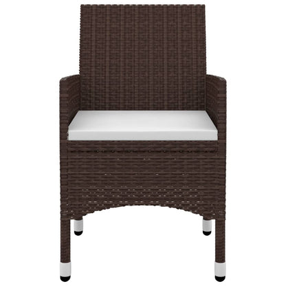 Garden Dining Set Brown PE rattan 5 Piece Set