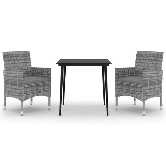 Garden Dining Set Grey PE rattan 9.8 square in Seats Many
