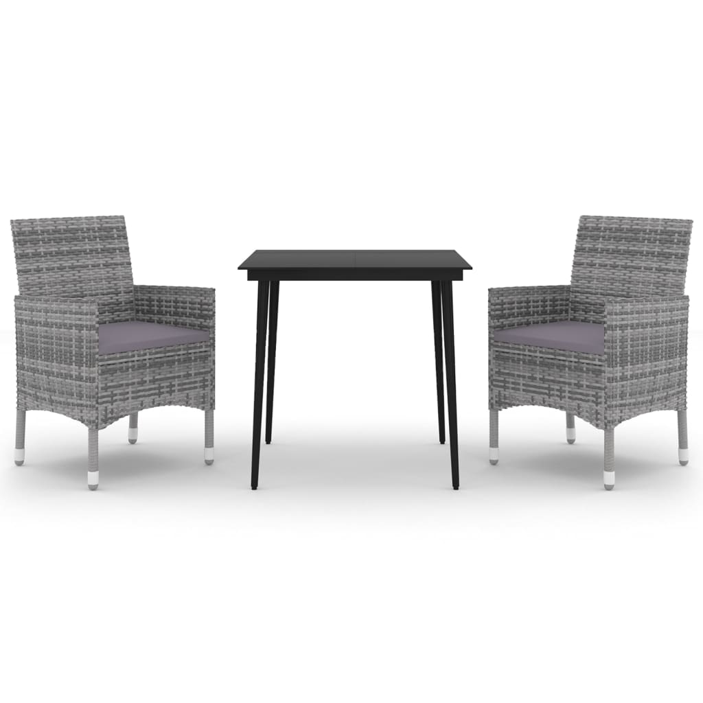 Garden Dining Set Grey PE rattan 9.8 square in Seats Many