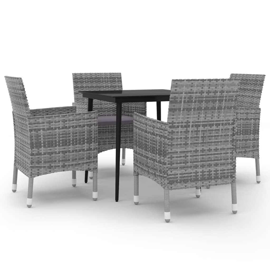 Garden Dining Set Grey, Dark Grey, Black