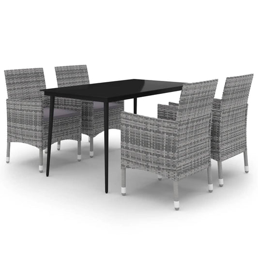 Garden Dining Set Grey PE rattan Large Suitable for Many
